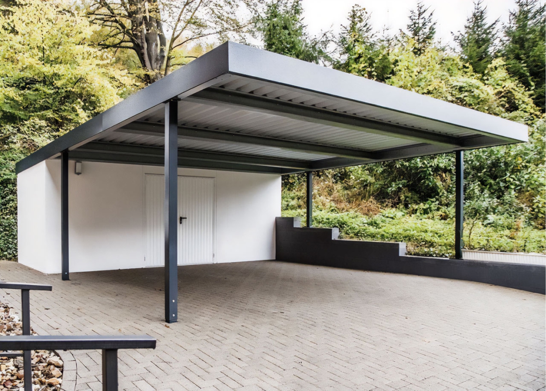 Хай-тек автонавес из поликарбоната для машин Арочный автонавес с коричневым поликарбонатом